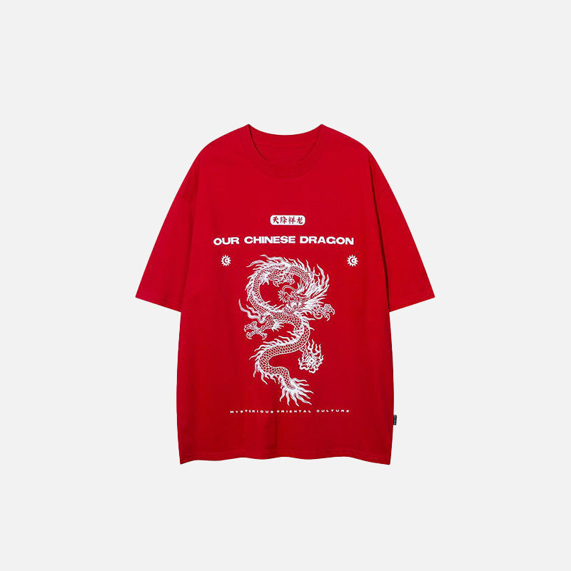 Y2K Aesthetic Chinese Dragon Graphic T-Shirt for Trendy Coquette and Grunge Styles