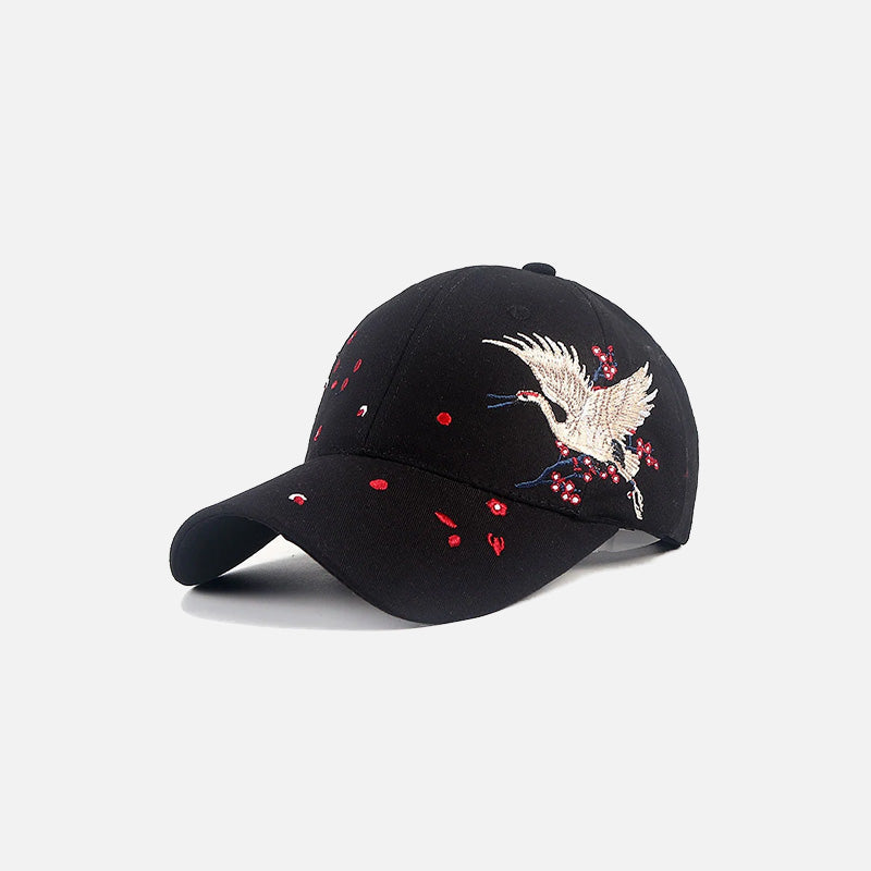 Y2K Aesthetic Crane Blossom Cap - Cute Coquette Style Hat for Trendy Outfits