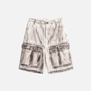 Y2K Aesthetic Dirt Washed Cargo Shorts for Trendy Grunge and Coquette Outfits