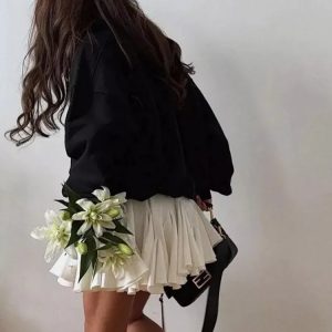 Y2K Aesthetic Flounce Fiesta Mini Skirt - Cute Pastel Goth Style for Trendy Outfits