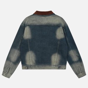 Y2K Aesthetic Gradient Crop Denim Jacket for Trendy Outfits and Stylish Layering