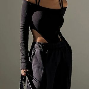 Y2K Aesthetic Infinite Ink Skinny Bodysuit - Trendy Grunge Style for Chic Outfits