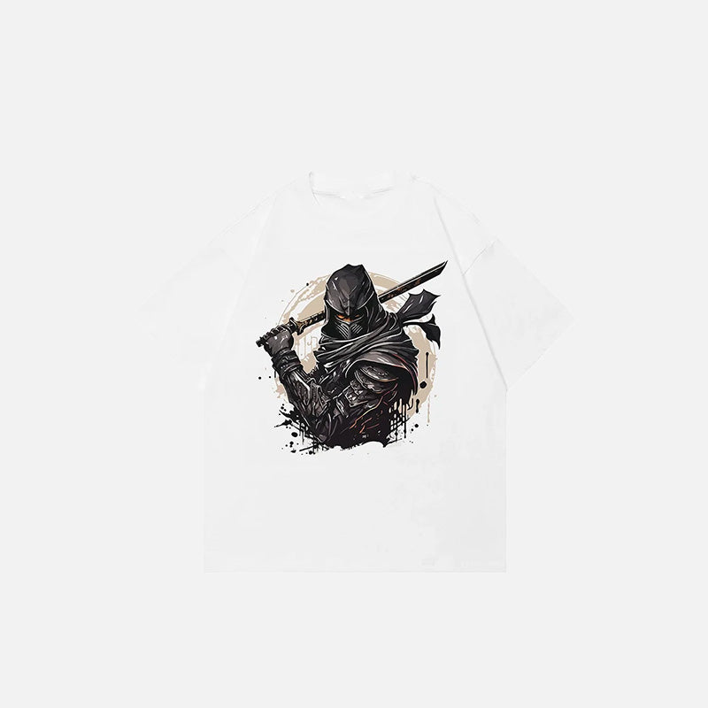 Y2K Aesthetic Japanese Ninja Graphic T-Shirt for Trendy Streetwear Style