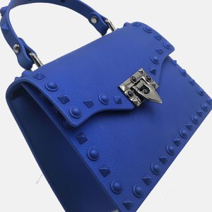 Y2K Aesthetic Jelly Rivet Decor Satchel - Trendy Coquette Style Handbag for Fashion Lovers