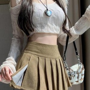 Y2K Aesthetic Light Academia Mini Skort - Trendy Cargo Skirt for Stylish Outfits