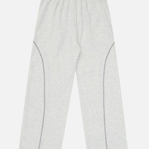 Y2K Aesthetic Line Patchwork Sweatpants for Trendy Grunge and Coquette Outfits