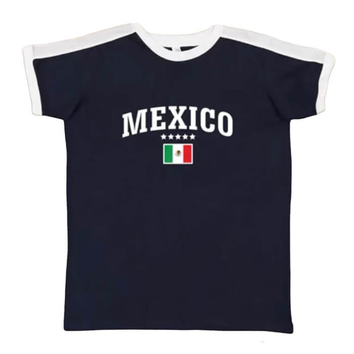 Y2K Aesthetic Mexico Raglan Baby Tee - Cute Top for Coquette and Grunge Styles