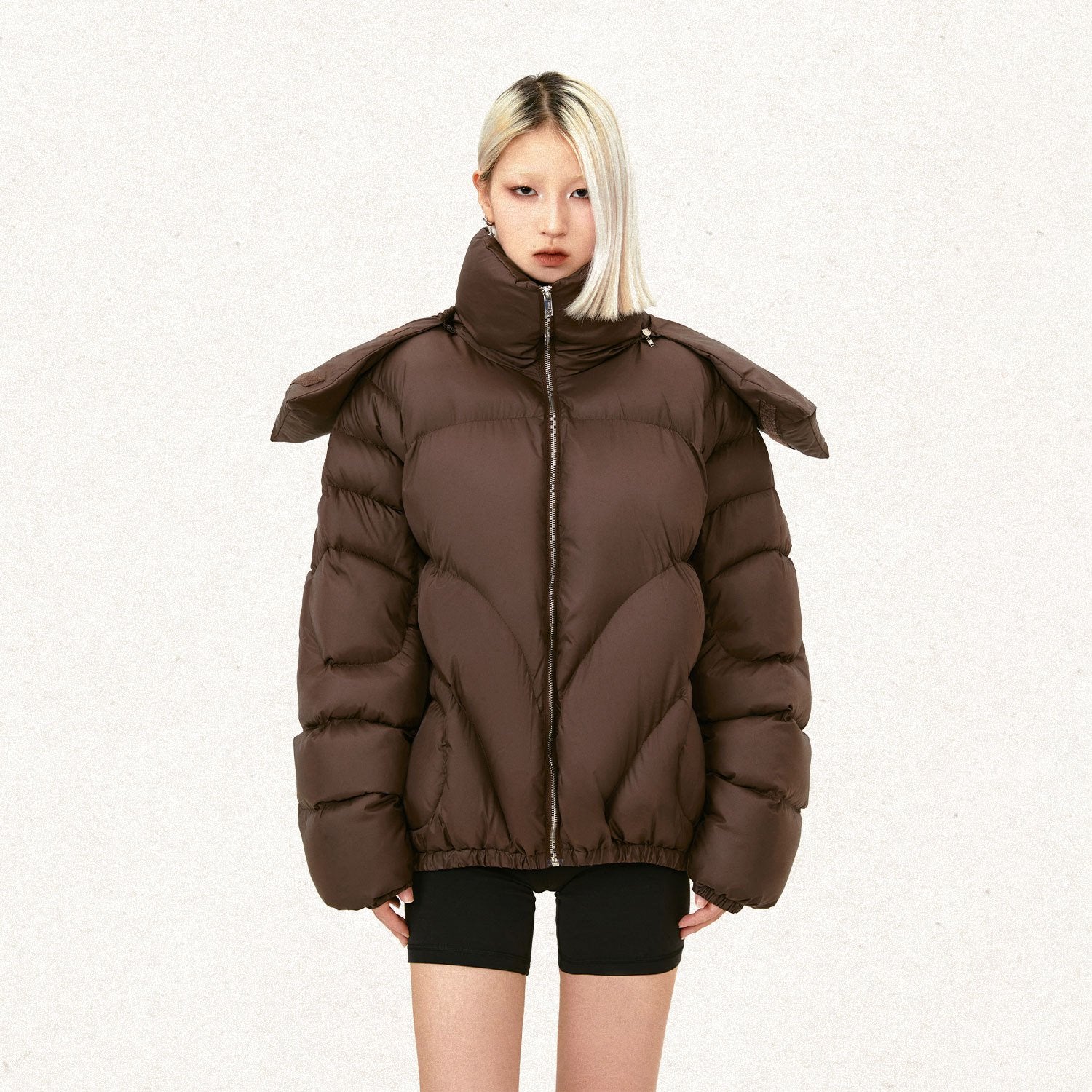 Y2K Aesthetic Multi-Module Padded Jacket for Cozy Grunge and Coquette Style Outfits