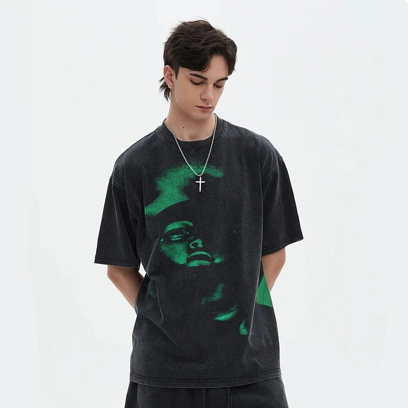 Y2K Aesthetic Neon Phantom T-Shirt - Trendy Grunge Style for Unique Outfits