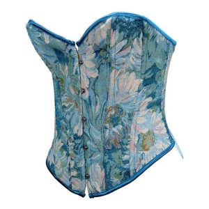 Y2K Aesthetic Oil Painting Print Tie Back Corset Top for Trendy Coquette Style