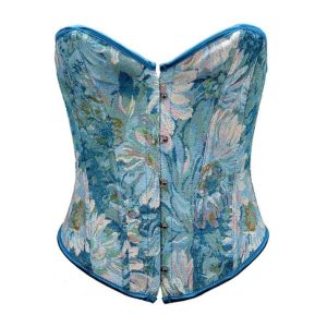 Y2K Aesthetic Oil Painting Print Tie Back Corset Top for Trendy Coquette Style