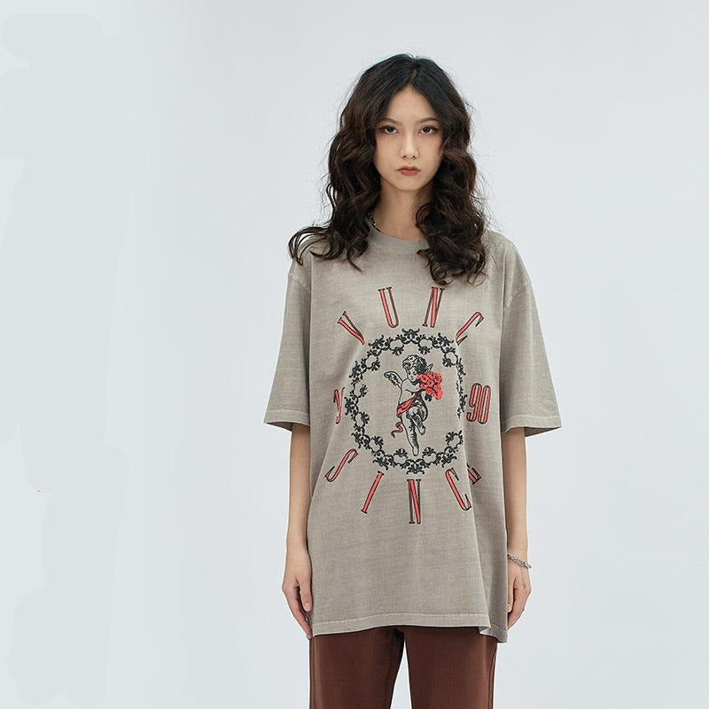 Y2K Aesthetic Peace Flower Graphic Tee for Trendy Outfits and Casual Looks