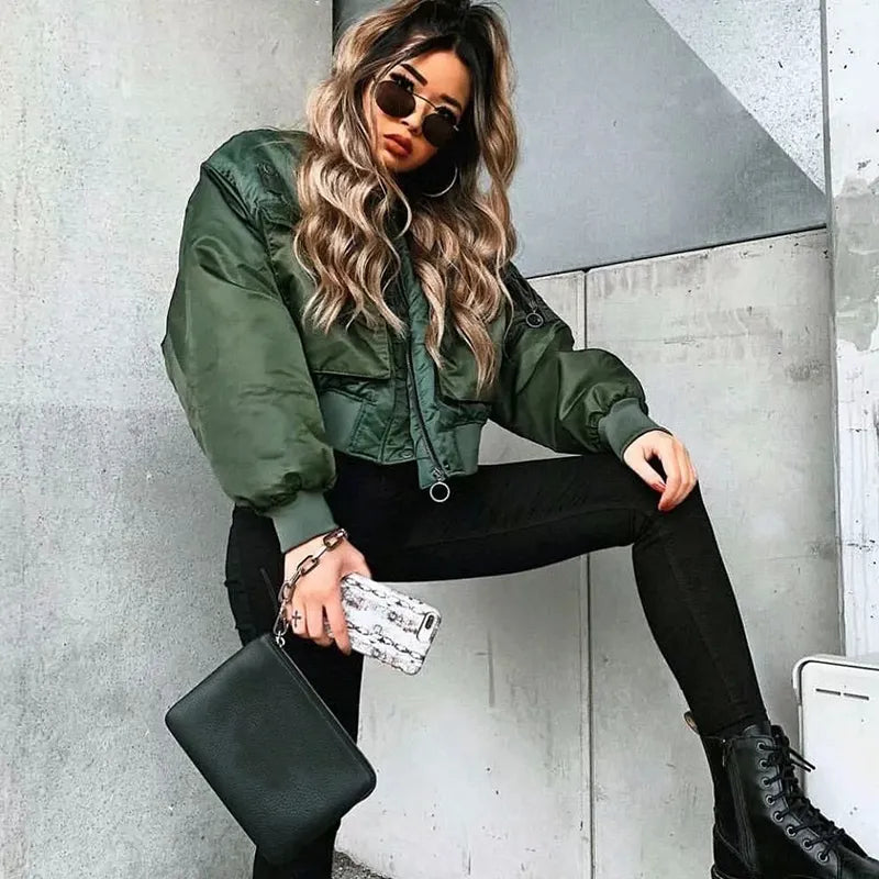 Y2K Aesthetic Pine Groove Bomber Jacket - Trendy Grunge Style Outerwear for Fashion Lovers