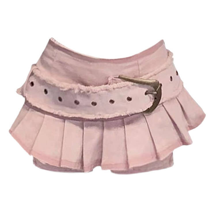 Y2K Aesthetic Pink Micro Skort for Trendy Coquette and Grunge Outfits