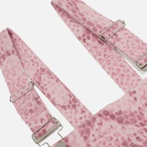 Y2K Aesthetic Pink Snake Pattern Overalls for Trendy Coquette and Grunge Outfits