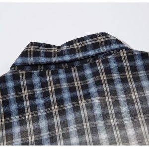 Y2K Aesthetic Plaid Polo Shirt - Loose Fit for Effortless Coquette Style