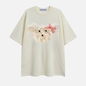 Y2K Aesthetic Plush Dog Tee - Cute and Comfy Top for Dog Lovers and Fashion Enthusiasts