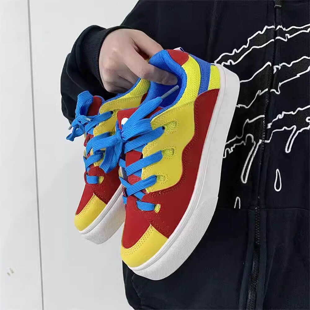 Y2K Aesthetic Primary Colors Skater Sneakers for Trendy and Stylish Outfits