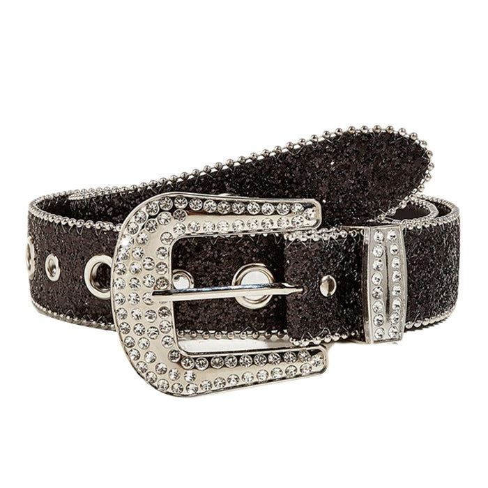 Y2K Aesthetic Rhinestone Belt for Coquette and Grunge Style Outfits