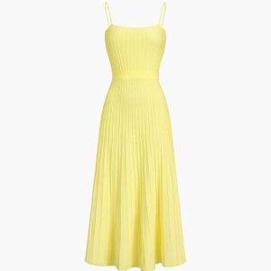 Y2K Aesthetic Rib Midi Sundress - Cute and Comfy Dress for Coquette and Grunge Styles