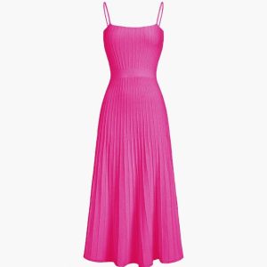 Y2K Aesthetic Rib Midi Sundress - Cute and Comfy Dress for Coquette and Grunge Styles