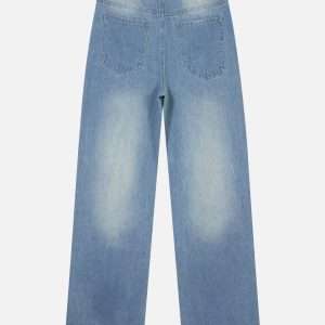 Y2K Aesthetic Sea Animal Print Jeans for Trendy Coastal Vibes and Unique Style