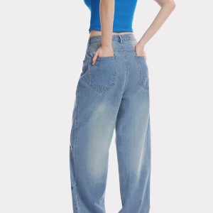 Y2K Aesthetic Sea Animal Print Jeans for Trendy Coastal Vibes and Unique Style