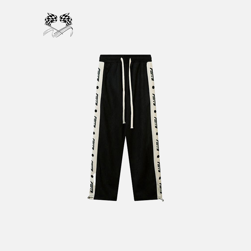 Y2K Aesthetic Side Striped High-Waist Sweatpants for Trendy Coquette and Grunge Styles