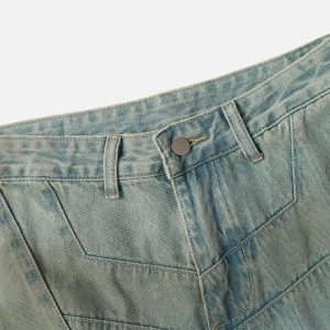 Y2K Aesthetic Simulated Dirt Washed Jeans for Trendy Grunge and Coquette Outfits