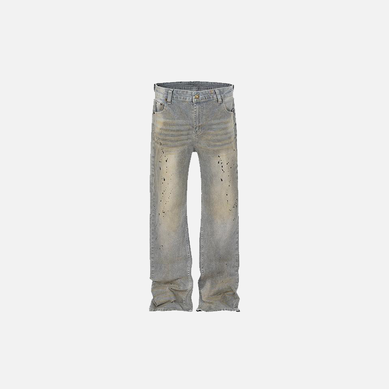 Y2K Aesthetic Splash-Ink Washed Jeans for Trendy Grunge and Coquette Outfits