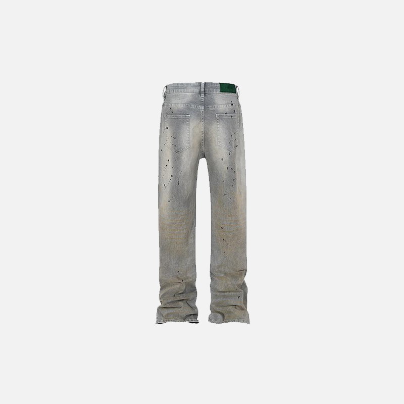 Y2K Aesthetic Splash-Ink Washed Jeans for Trendy Grunge and Coquette Outfits