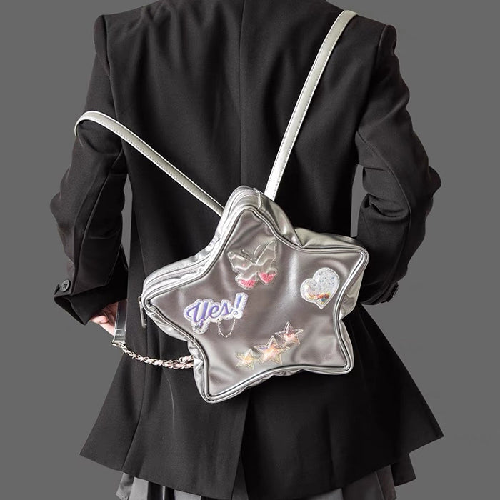 Y2K Aesthetic Star-Shaped Backpack for Cute Outfits and Trendy Looks