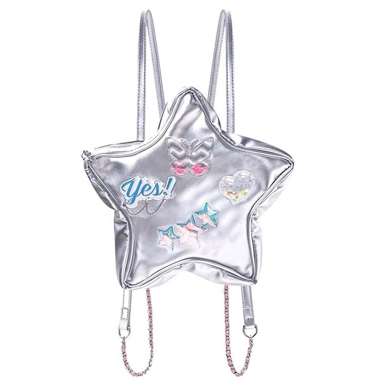 Y2K Aesthetic Star-Shaped Backpack for Cute Outfits and Trendy Looks