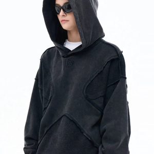 Y2K Aesthetic Stitch Hoodie - Trendy Grunge Style for a Chic Look