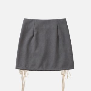 Y2K Aesthetic Strap Decorative Cargo Skirt - Trendy Coquette Style for Unique Outfits