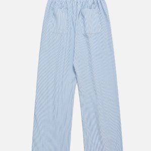 Y2K Aesthetic Stripe Double Waist Sweatpants for Comfy and Trendy Outfits