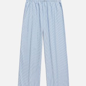 Y2K Aesthetic Stripe Double Waist Sweatpants for Comfy and Trendy Outfits