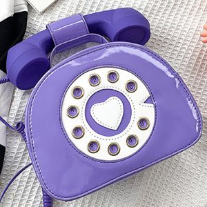 Y2K Aesthetic Telephone Design Satchel - Cute Vintage-Inspired Bag for Trendy Outfits