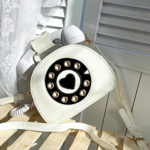 Y2K Aesthetic Telephone Design Satchel - Cute Vintage-Inspired Bag for Trendy Outfits