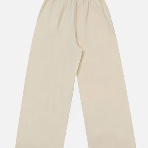 Y2K Aesthetic Tie-Waist Baggy Pants for Comfy Grunge and Coquette Outfits