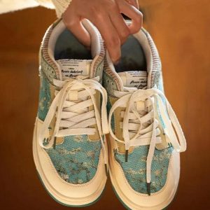 Y2K Aesthetic Van Gogh Almond Blossom Sneakers - Cute and Comfy Art-Inspired Footwear