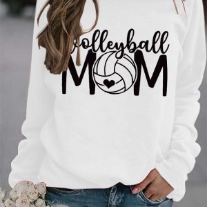 Y2K Aesthetic Volleyball Mom Sweatshirt - Comfy and Cute for Sporty Style Lovers