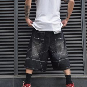 Y2K Baggy Reverse Washed Jorts for Trendy Grunge Aesthetic Outfits and Casual Looks