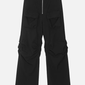 Y2K Big Pocket Cargo Pants - Trendy Grunge Style for Aesthetic Outfits