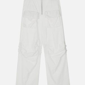 Y2K Big Pocket Cargo Pants - Trendy Grunge Style for Aesthetic Outfits