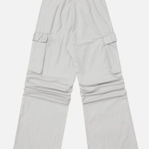 Y2K Bow Wrinkle Cargo Pants - Trendy Coquette Aesthetic for Effortless Style