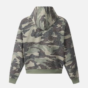 Y2K Camouflage Hoodie: Trendy Grunge Style for Aesthetic Outfits and Comfy Looks