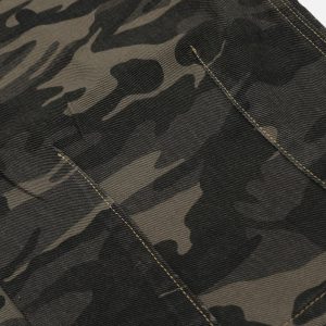 Y2K Camouflage Overalls: Trendy Grunge Aesthetic Jumpsuit for Stylish Outfits