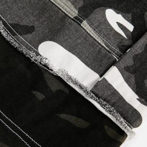 Y2K Camouflage Patchwork Cargo Shorts for Trendy Aesthetic Outfits and Summer Vibes