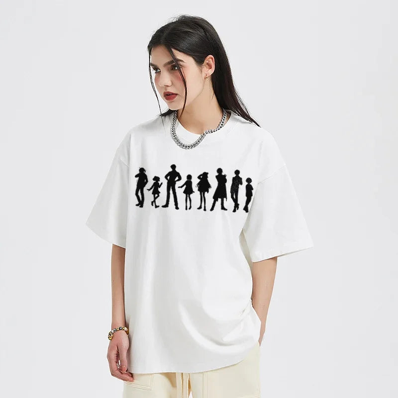 Y2K Cartoon Anime Shadow Graphic Tee - Trendy Aesthetic Top for Unique Style